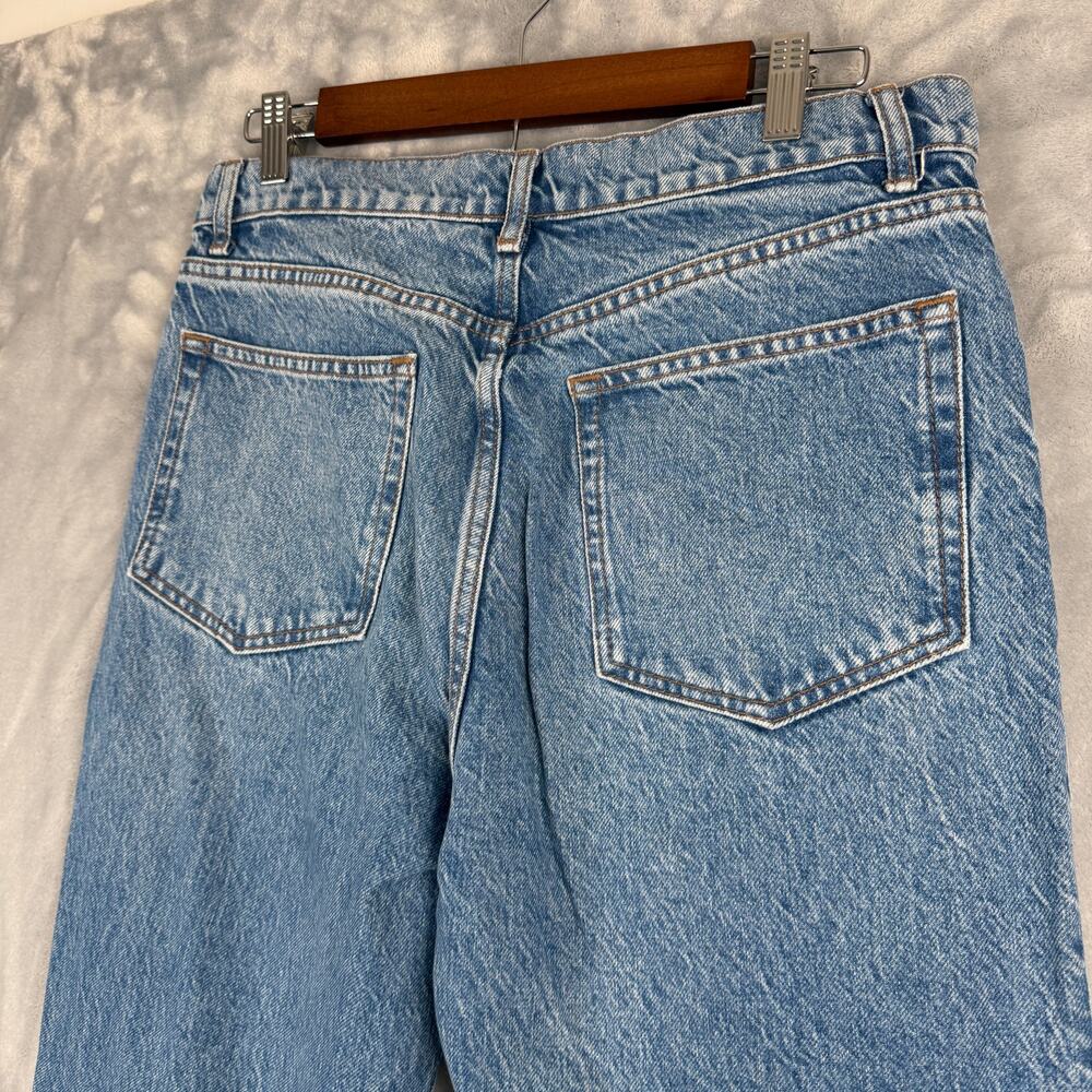 Reformation Cynthia High Rise Relaxed Straight Blue Jeans Button Fly Size 30 - Picture 3 of 7